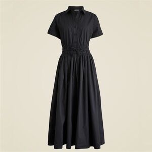 J Crew Elena Regenerative Cotton Dress Black